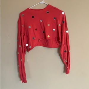 mirrored croped sweatshirt